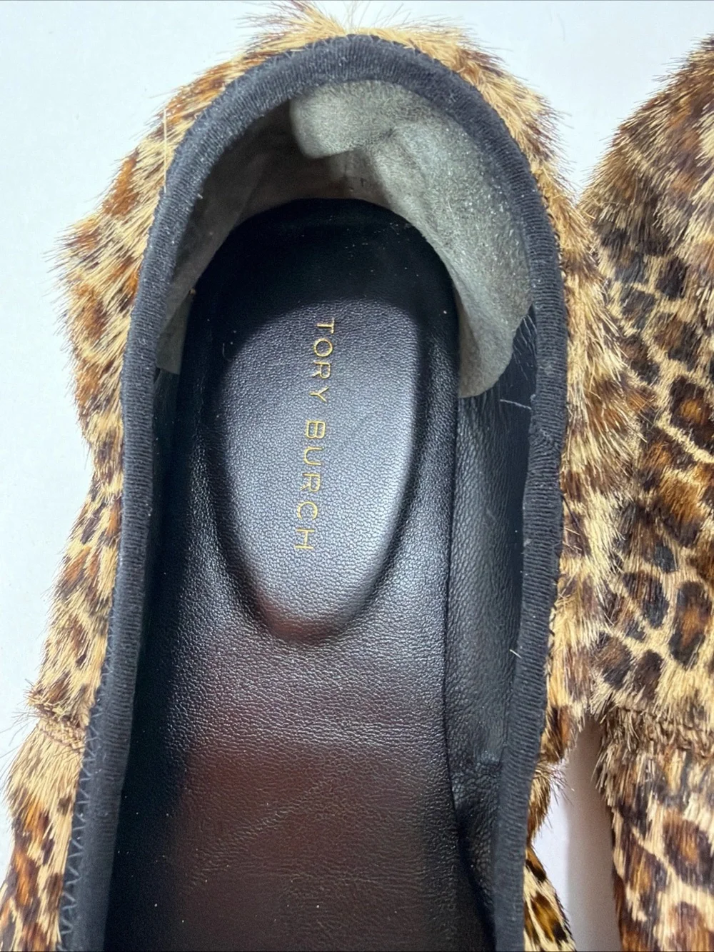 Tory Burch REVA TRAVEL BALLET FLATS Shoes PRINTED HAIR LEOPARD US 6 VGC